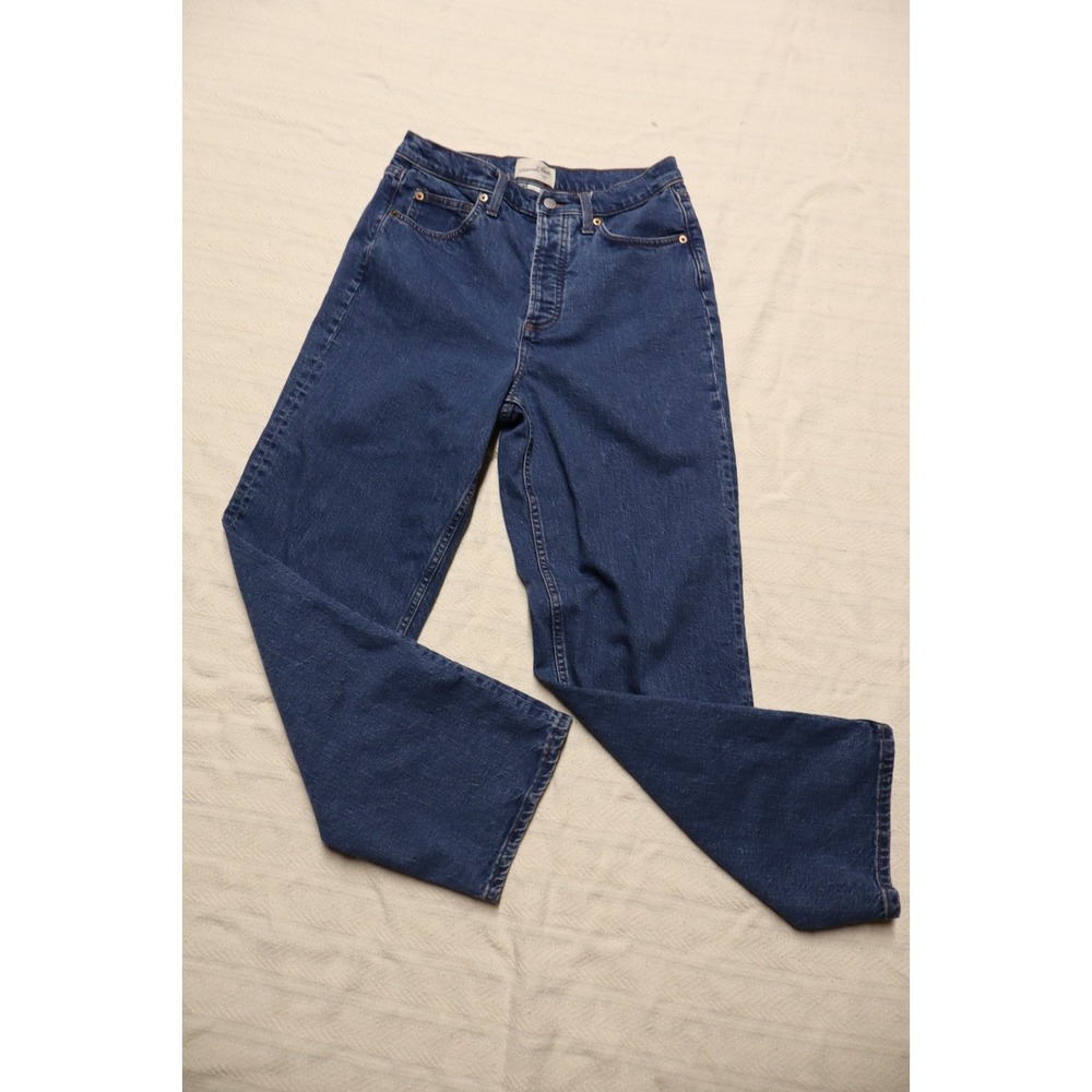 Univ. Thread Womens 8 High Rise Relax Vintage Straight Jeans Dark Wash 90's Mom